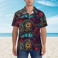 thumbnail image 4 of Balery Mandala Colorful Print Men's Hawaiian Shirts Short Sleeve Beach Shirt Relaxed Fit Vacation Button Down Shirts-3X-Large, 4 of 9