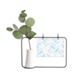 thumbnail image 1 of Blue Bud Flower Paint Metal Picture Frame Cerac Vase Decor, 1 of 3