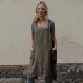 thumbnail image 5 of HEVIRGO Women Cotton Linen Apron Sleeveless Home Cooking Cleaning Cover Florist Dress, 5 of 10