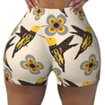 thumbnail image 2 of Fuzoiu Yellow Flowers Hummingbird Print Women's Workout Shorts,Workout Biker Shorts Women,Exercise Fitness Shorts,Scrunch Short, Athletic Shorts for Gym Yoga Running Sport Active-X-Large, 2 of 8