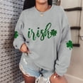 thumbnail image 4 of VgaVtl St. Paddy's Day Womens Sweatshirts No Hood Long Sleeve Tops for Women Trendy Elegant Shamrock Leisure Going Out Tops,Gray L, 4 of 5