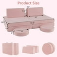 thumbnail image 4 of INFANS Modular Kids Play Couch, 6 PCS Toddler Creative Sectional Fort Building Sofa for Playroom, Bedroom, Children Convertible Soft Foam Furniture Playset and Floor Cushion for Boys and Girls, 4 of 9