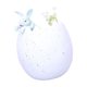 thumbnail image 1 of Decoración de huevo de conejo de Pascua, centro de mesa, estatua de Pascua para el hogar, conejo en Blanco Azul, 1 of 8