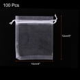 thumbnail image 2 of Uxcell 100pcs Organza Bags 2x3 Inch Drawstring Favor Pouches Sheer Mesh Bag for Gift Jewelry Wedding Party White White 4 inch x 5 inch, 2 of 7
