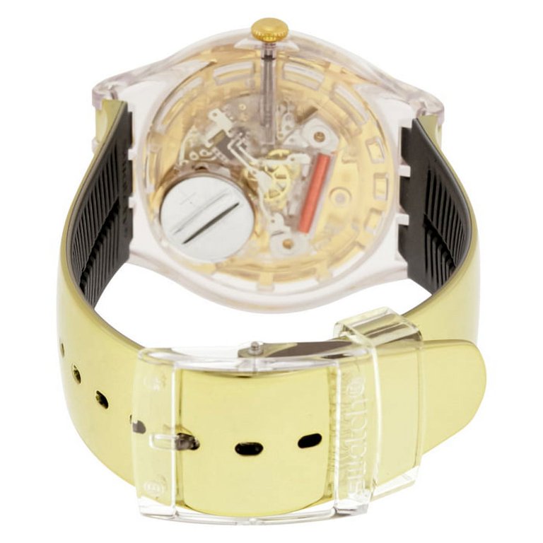 Swatch Goldenall Gold Dial Gold Plastic Men display picture 2