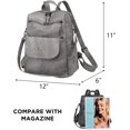 thumbnail image 2 of Mochila WYFJNX de piel sintética a la moda para mujer, gris, 2 of 7