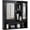 Black, variant on BarefHaven Bathroom Medicine Cabinet with Mirror, Wall Mounted Wooden Hanging Organizer with Doors and Shelves, Bathroom Wall Mirror Cabinet (Mirror Doors, Blue)
