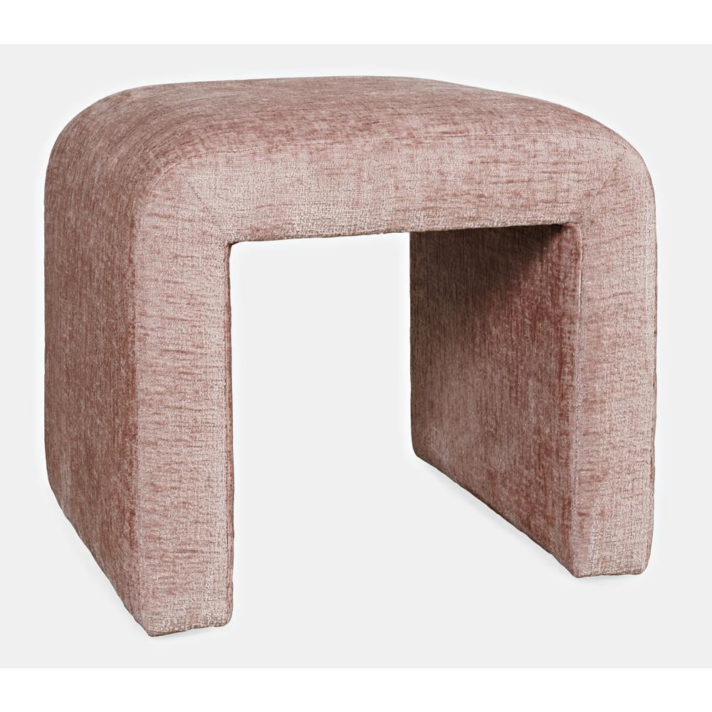 Jofran Sophia Modern Luxury Curved Upholstered Jacquard Petite Ottoman Bench - Set of 2