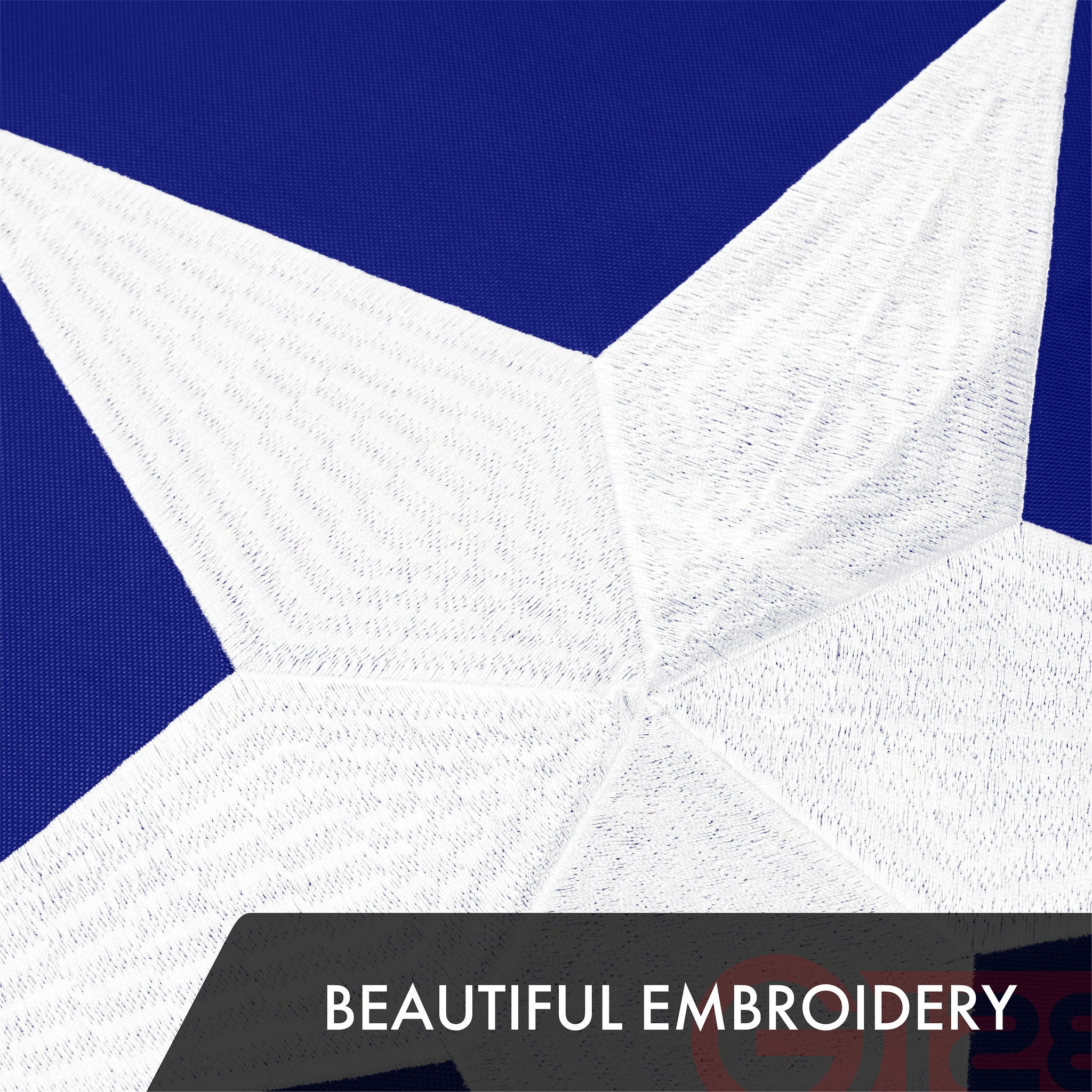 G128 Texas TX State Flag | 6x10 Ft | ToughWeave Series Embroidered 300D Polyester | Embroidered Design, Indoor/Outdoor, Brass Grommets