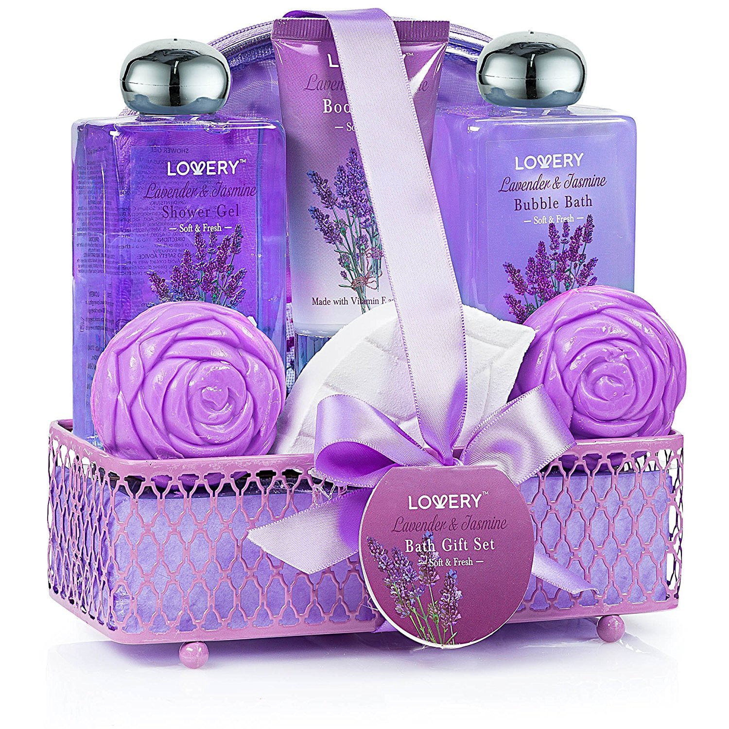 Spa Gift Basket Luxurious Piece Bath Body Set For Women Lavender