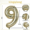 thumbnail image 2 of 40 Inch Beige Number 1 Balloon for 1st Birthday Decoration, Large Self Inflating Cream Foil Number Balloons 0-9 for Boys Girls, White Sand 1 Helium Balloons for Women Men Party Anniversary Supplies, 2 of 10