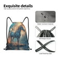 thumbnail image 4 of Honeii Forest Lake White Horse Print Drawstring Backpack,Drawstring Bags String Backpack Gym Cinch Sack Backpack Sport Bag Draw-, 4 of 6