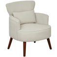 thumbnail image 1 of HOMCOM Upholstered Accent Chair with Wood Legs, Living Room Chair, Cream, 1 of 10