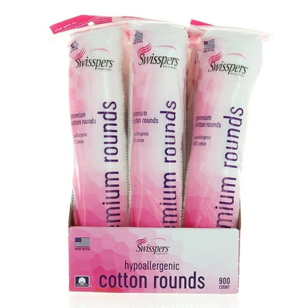Swisspers Hypoallergenic 100% Cotton Rounds - 100 Beauty Rounds - 9 Pack