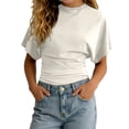 thumbnail image 5 of SOFTCCLO Girls T Shirts Short Sleeve Crewneck Solid Color Tops Pullover Loose Versatile Summer Casual Kids T Shirts Size 3-4Y, 5 of 10