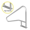 thumbnail image 4 of VEVOR Pool Rail 55x32 Pool Railing 304 Stainless Steel 250LBS Load Capacity Silver Rustproof Pool Handrail Humanized Swimming Pool Handrail with Blue Grip Cover & M8 Drill Bit & Self-Taping Screws, 4 of 9