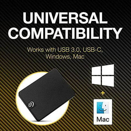 Seagate - Expansion 1TB External USB-C and USB 3.0 Portable Solid State Drive with Rescue Data Recovery Services