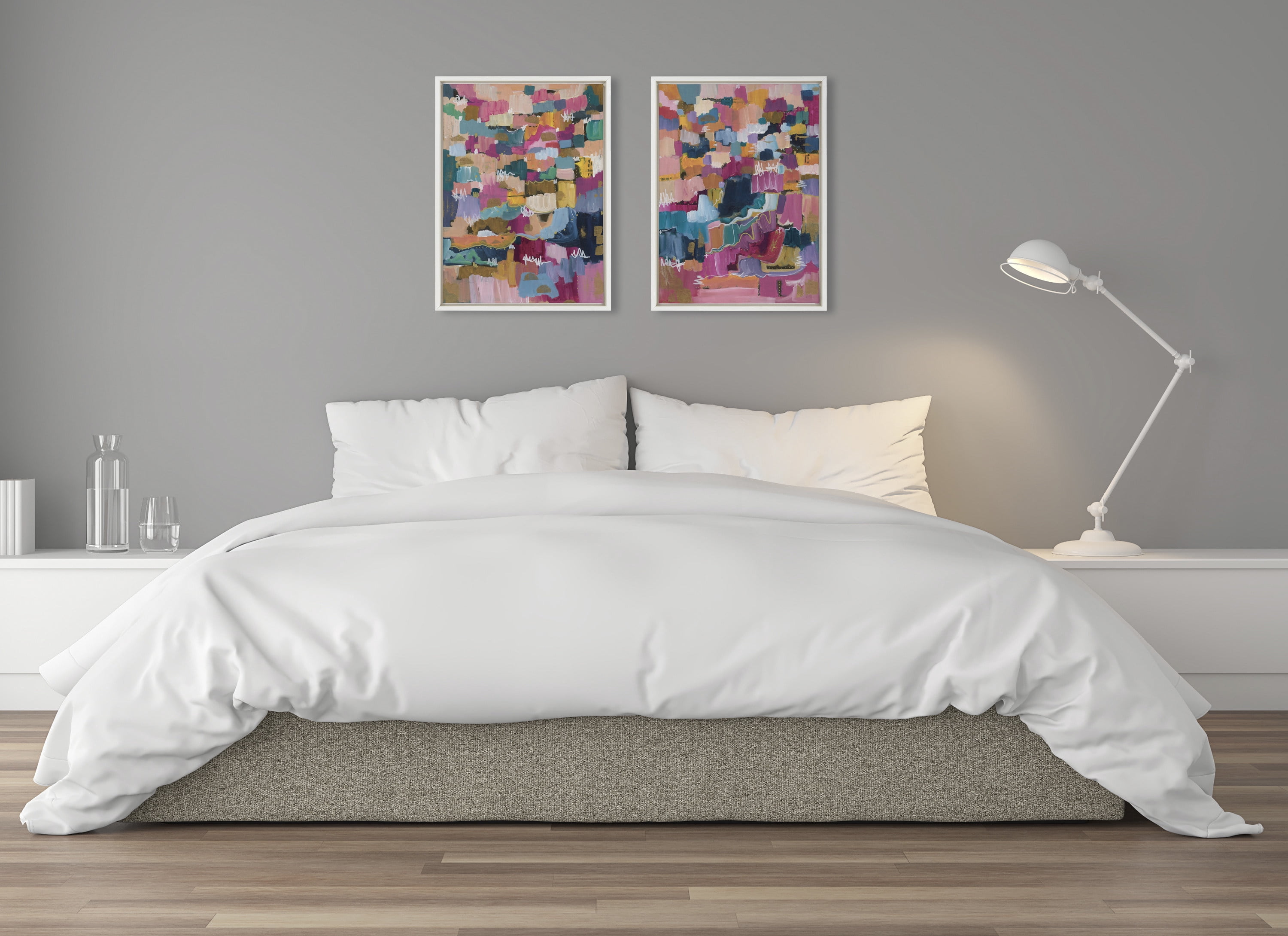 Sylvie Applause 18 in x 24 in Framed Painting Canvas Art Prints, by Kate and Laurel Set of 2