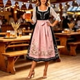 thumbnail image 4 of Women's German Dirndl Dress Costumes for Oktoberfest Carnival 3/4 Sleeve Square Neck Lace Dresses Multicolor 11 M, 4 of 5