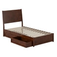 thumbnail image 2 of AFI Casanova Twin Solid Wood Platform Bed with Panel Footboard and Storage Drawers, Walnut, 2 of 15