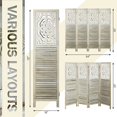 Carved Wood Room Dividers 4 Panel, 5.6 FT Tall CutOut Room Dividers