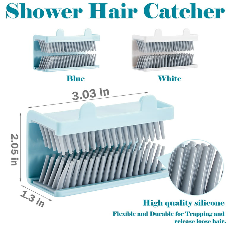 Silicone Shower Hair Catcher Wall Mounted Hair Stopper Hair