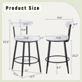 thumbnail image 3 of Bar Stools Set of 2,Stylishly Bar Chair with High Quality Fabric,Ergonomic High Legged Bar Chairs with Comfortable Seat Cushion,Sturdy Chair Legs,for Bar,Kitchen Island,Dining Room,White+Black, 3 of 7