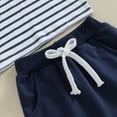 thumbnail image 6 of Bagilaanoe 2pcs Toddler Baby Boy Shorts Set Short Sleeve Stripes T Shirt Tops + Shorts 6M 12M 18M 24M 3T Kids Casual Summer Clothes, 6 of 8
