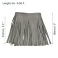 thumbnail image 2 of Unique Bargains 2 Yards 6 Inch Faux Leather Fringe Trim Tassel Fringe for Sewing, Gray, 2 of 6