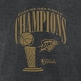 thumbnail image 4 of Women's Fanatics  Heather Charcoal Oklahoma City Thunder 2025 NBA Finals Champions Double Dribble V-Neck T-Shirt, 4 of 5