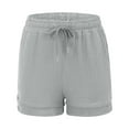 thumbnail image 3 of Hurxie Womens Drawstring Shorts Summer Elastic Waist Casual Lightweight with Pockets Gray XL, 3 of 3