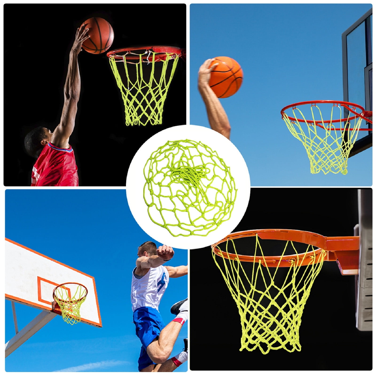 Tunhigl Under $10 Outdoor Luminous Basketball Net Basketball Stand Replacement Net Night Basketball Sports
