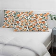 thumbnail image 3 of Orange Pillow Covers, Linen Long Throw Pillow Case, Summer Botanical Leaves Watercolor Holiday Pillow Protector Decorative Cushion Cover for Living Room/Bedroom 24" x 36", 3 of 8