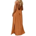 thumbnail image 6 of Mifsaly Linen Dress Women Spaghetti Straps Flowy Maxi Backless Dresses Lightweight Side Slit Back Drawstring Beach Sundresses Summer Cover Up Boho Clothes M, 6 of 7
