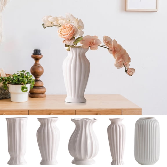 Viflosae Small Vases Small Vases for Flowers White Ceramic Vase Modern Decorative Vase Home Decor Accents for Living Room Table Centerpiece