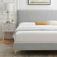 thumbnail image 5 of Platform Bed Frame, Twin Size, Velvet, Light Grey Gray, Modern Contemporary Urban Design, Bedroom Master Guest Suite, 5 of 10