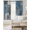 thumbnail image 3 of Blackout Curtains for Bedroom, Blue Grey Room Darkening Window Drapes for Living Room, Modern Oil Painting Art Abstract Thermal Insulated Grommet Curtains, 42x54 inch, 2 Panels, 3 of 9