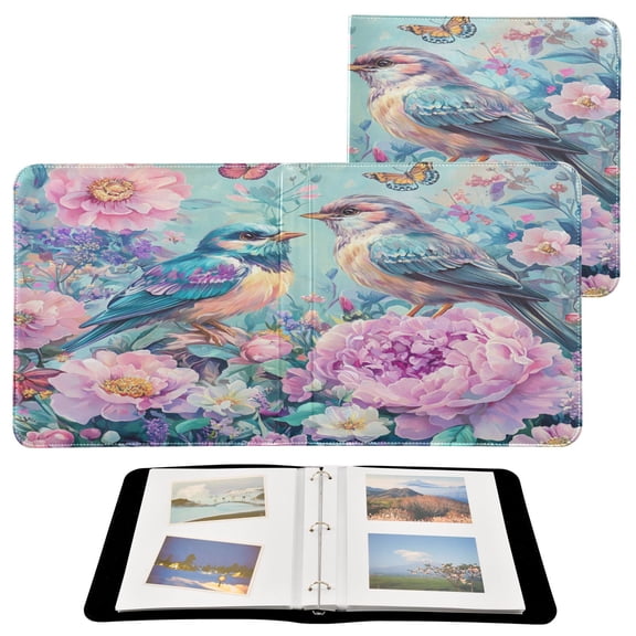 BZSMCE Photo Album Book Scrapbooking Pastel Birds and Butterflies Printed Picture Album