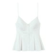 thumbnail image 1 of WRKEKC Sleeveless Tank Tops for Women Solid Color V-Neck Backless Button Front Flared Hem Crop Top Summer Party Tank, 1 of 4