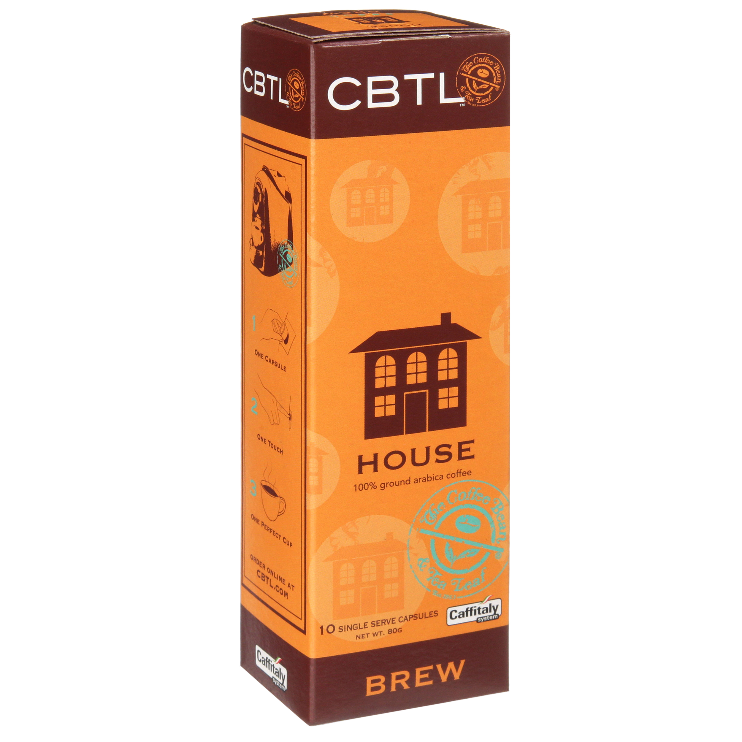 The Coffee Bean & Tea Leaf House Brew Light Roast Single Serve Coffee for CBTL Single Serve Systems, 1 Box of 10 Capsules