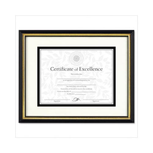 Black and Gold Document Wood frame by DAX 8.5x11