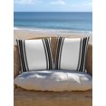 thumbnail image 5 of Outdoor Throw Pillow Set of 2, Black Striped Waterproof Pillow with Insert Included, Modern White Striped Abstract Art Aesthetics Decorative Accent Cushion Sofa Pillows for Patio Porch, 18 x 18 In, 5 of 8