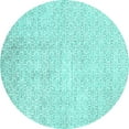 thumbnail image 1 of Ahgly Company Indoor Round Solid Turquoise Blue Modern Area Rugs, 5' Round, 1 of 4
