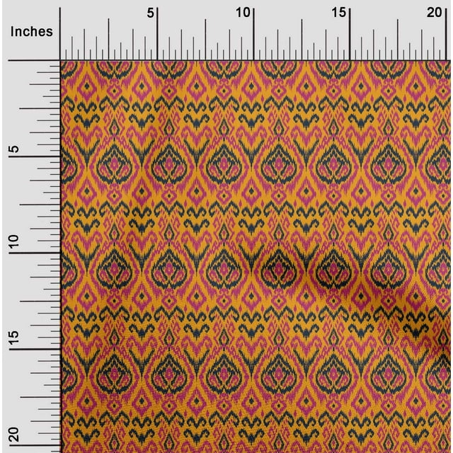 oneOone Cotton Poplin Fabric Diamond & Swirl Ikat Print Fabric By Yard 42 Inch Wide