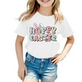 thumbnail image 2 of HNMKIU Easter Print Casual Tee Shirt for Girls Youth Children's Graphic Tops White,1-2 Years, 2 of 3