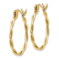 thumbnail image 2 of Real 14kt Yellow Gold Polished Twisted Circle Hoop Earrings; for Adults and Teens; for Women and Men, 2 of 3