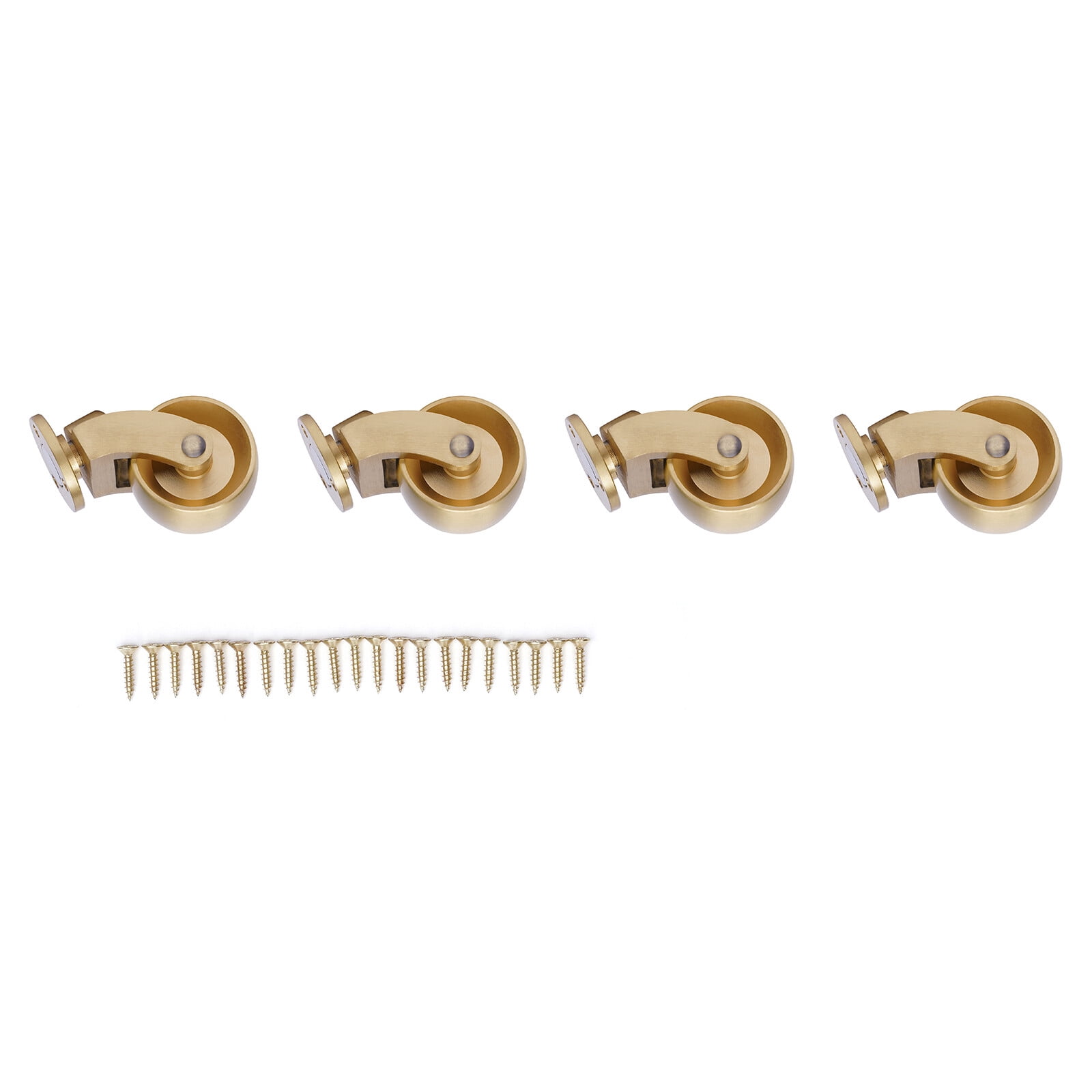 Universal Antique Brass Swivel Casters - Pack of 4 Heavy-Duty Wheels