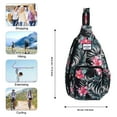 thumbnail image 4 of HAWEE Rope Sling Bag for Women and Men Casual Cross Body Backpack Adjustable Anti-slip Strap/ Bottle Pocket/ Earphone Hole for Travel Hiking Sports, Hibiscus Magenta, 4 of 7