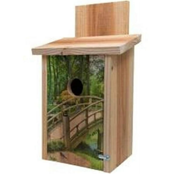 Wooden Bridge Design on Cedar Blue Bird House
