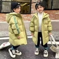 thumbnail image 4 of Povozer Girls' Puffer Jacket Soft Fleece Lined Warm Hooded Winter Coat(Green,5-6Y), 4 of 6